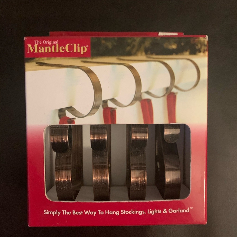 NWT Set of 4 - The Original Mantle Clip - oil rubbed bronze - expandable